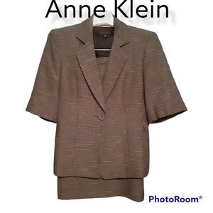 Anne Klein 2 Pc Grey Short Sleeve Suit